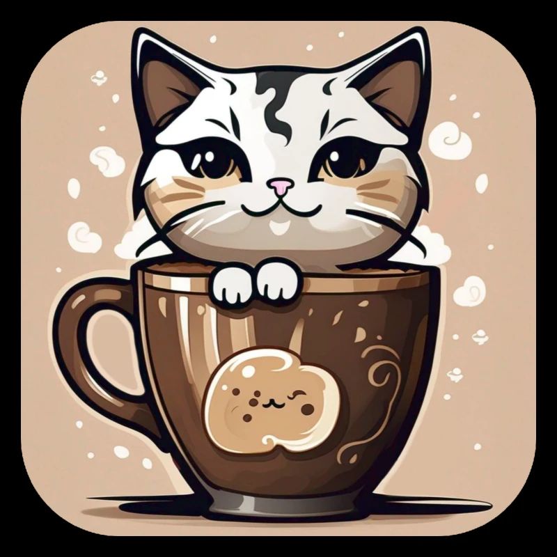 Chat de café mignon