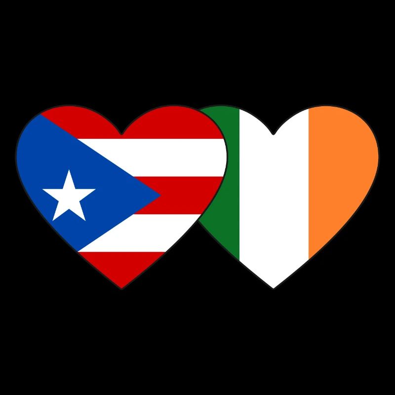 Puerto Rico Irland Flagge Herz
