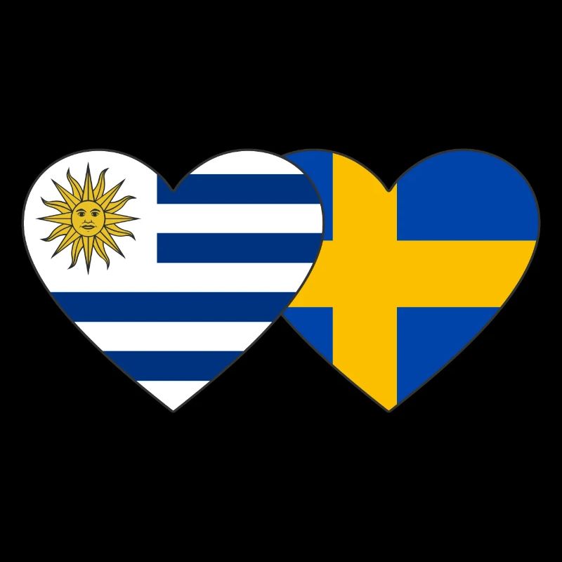 Uruguay Suède Drapeau du cœur