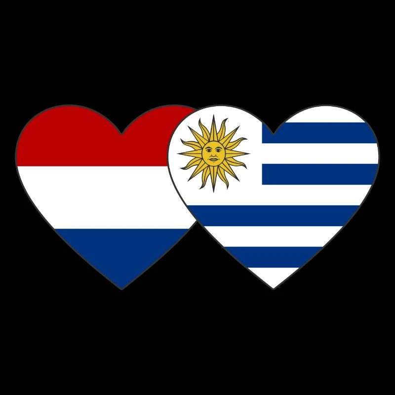 Holland Uruguay Herz Flagge
