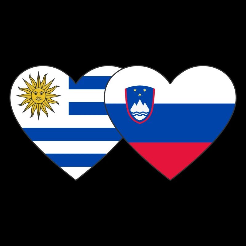Uruguay Slowenien Herz Flagge