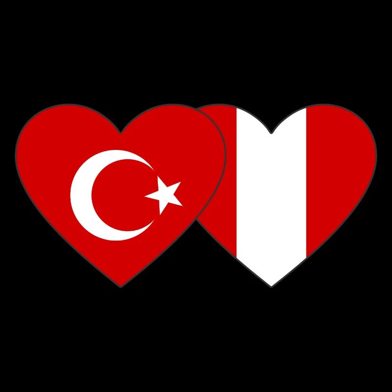Türkei Peru Herz Flagge