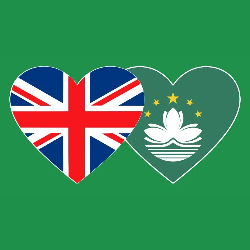 Royaume-Uni Macao Drapeau Coeur