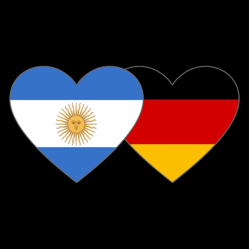Argentina Germany Flag Heart