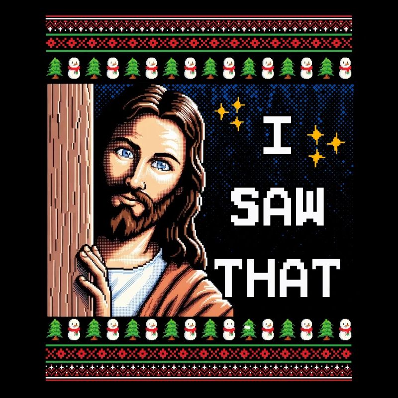 Pull de Noël laid laid Jésus Meme