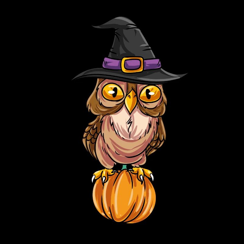 Kluge Eule mit Hexenhut
