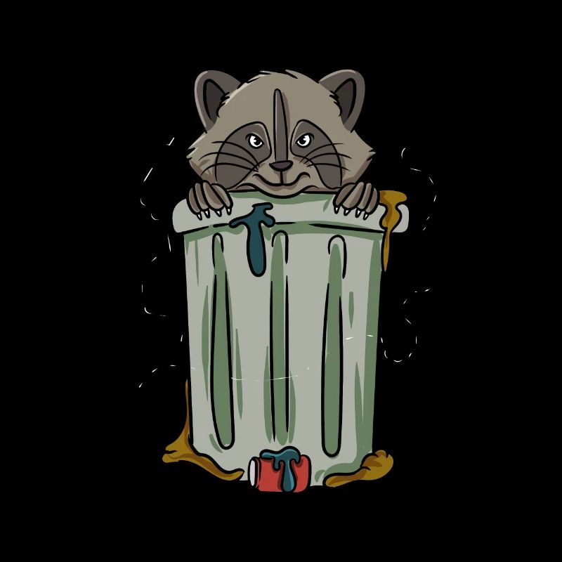 In a garbage can raccoon