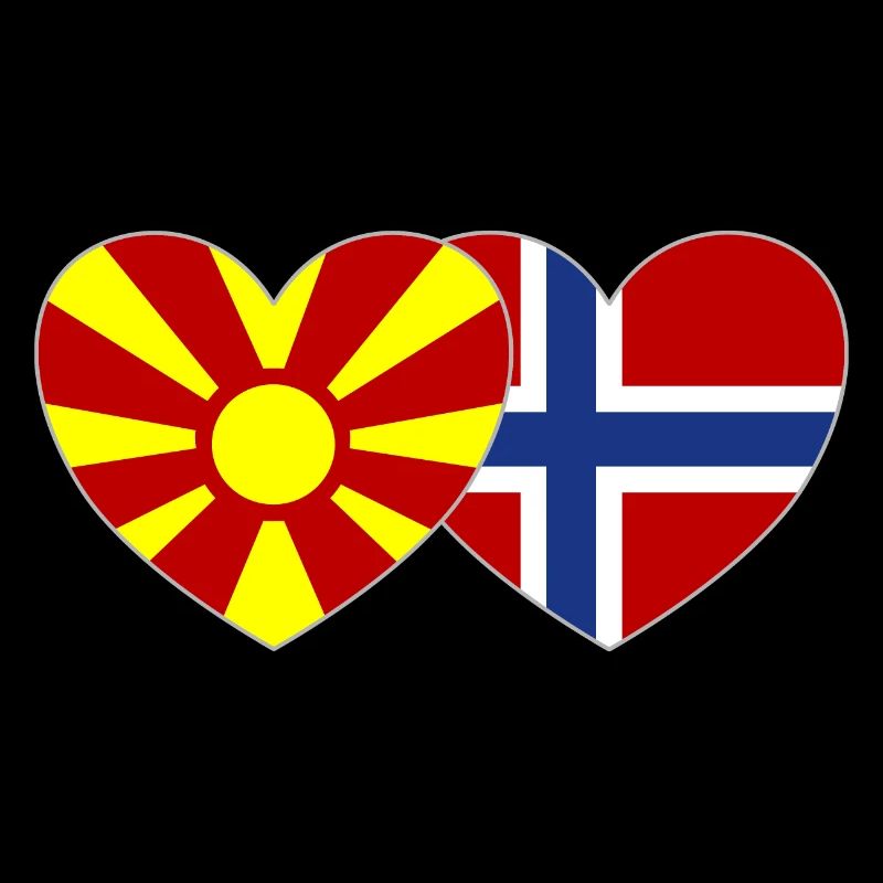 Macedonia Norway Flag Heart