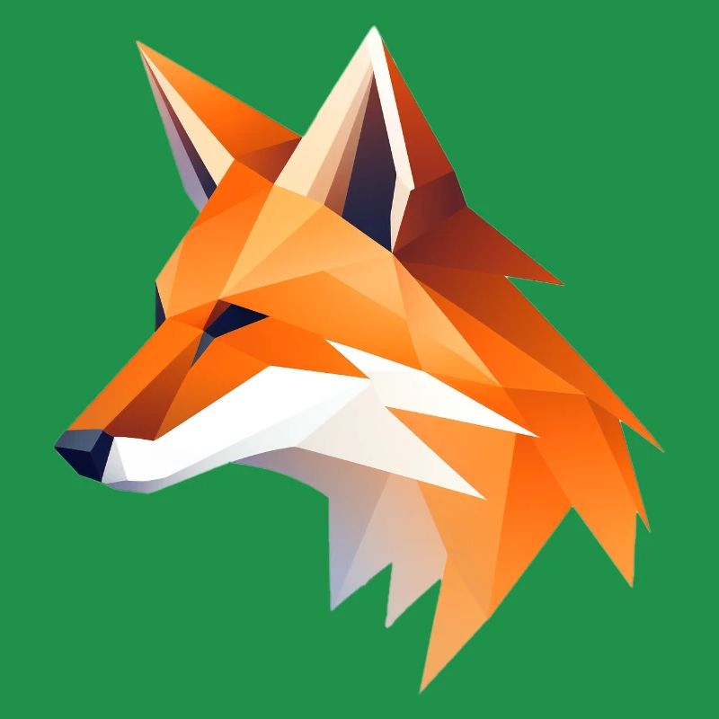 Fox Head Low Poly Logo Design