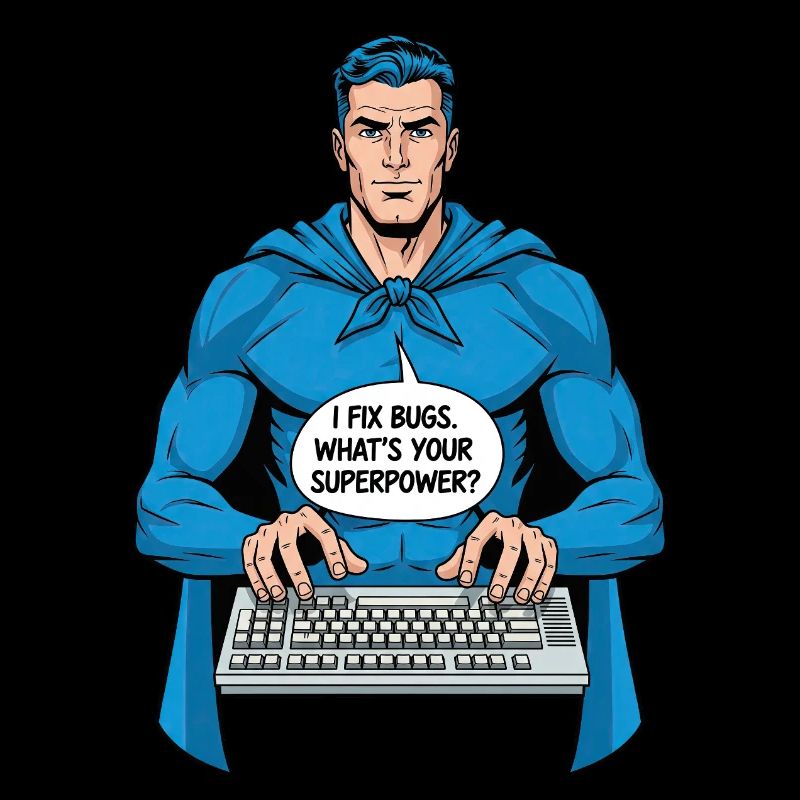 Superheld: Ich fixiere Bugs!