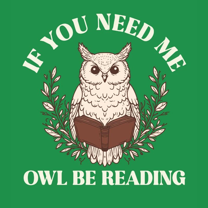 Wenn Du Mich Suchst, Eule Mit Buch