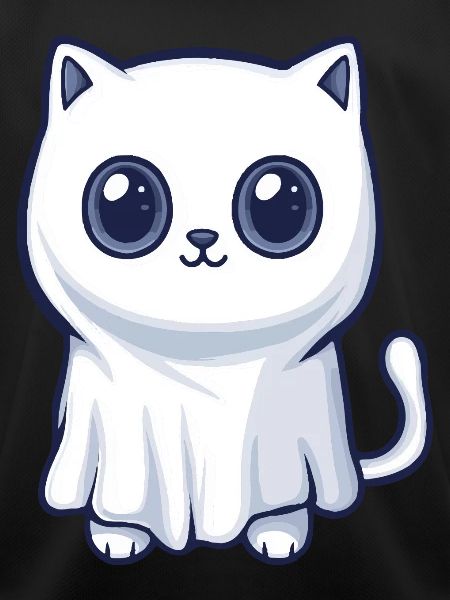 Katze Halloween Comic Geist