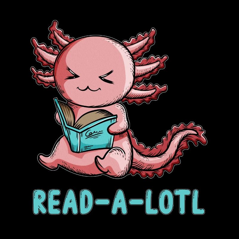 Molch Buch lesen Axolotl will ein bisschen lesen
