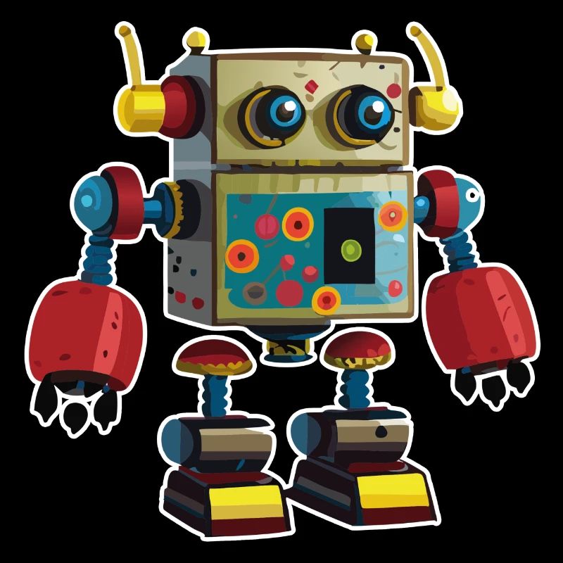 01 Roboter Kinderbild Cartoon witzig