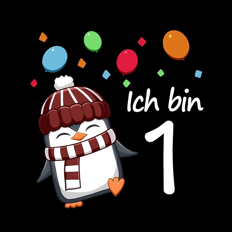Ich bin 1 Pinguin Geburstag Design