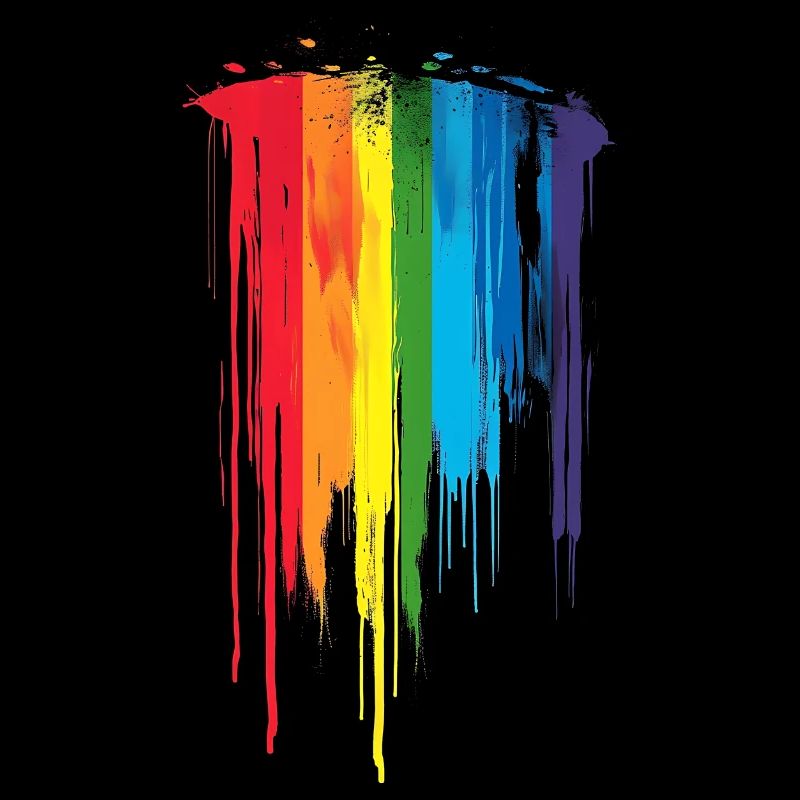 Subtle and Cool Dripping Pride Flag Rainbow Design