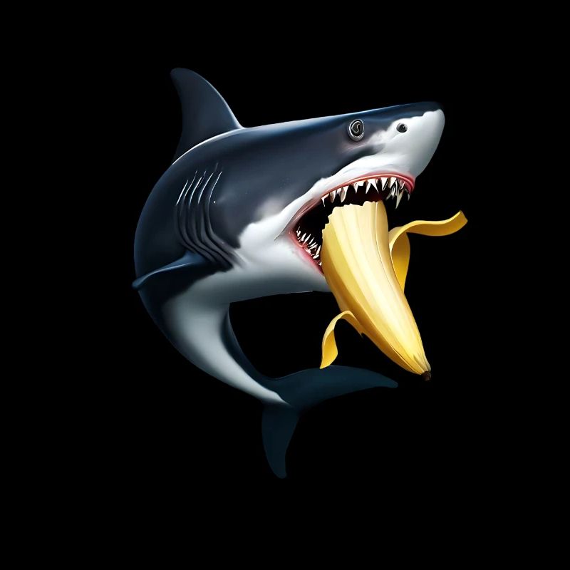 Shark eats banana