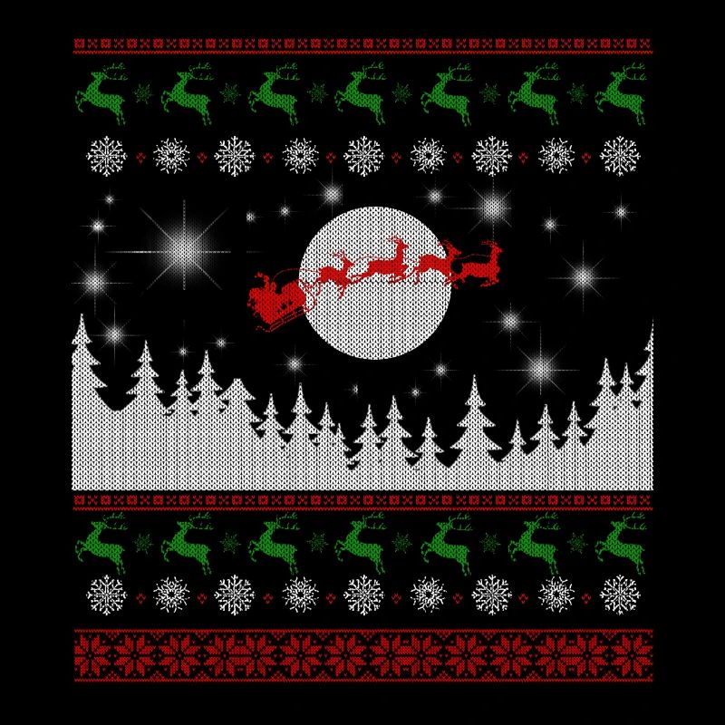 Weihnachtsmann und Rentiere Hässlicher Weihnachtspullover