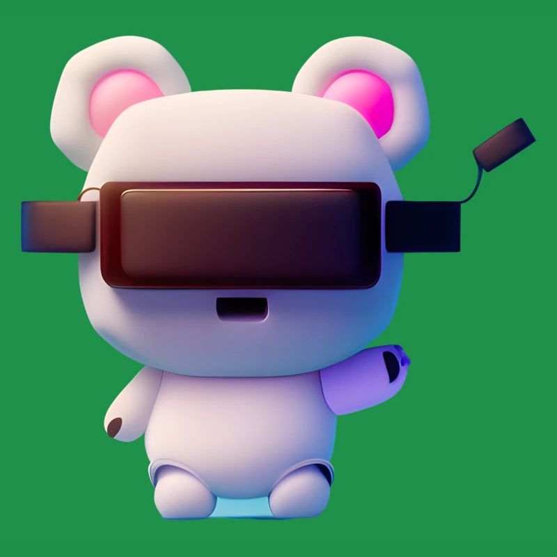 Bär mit Virtual Reality Headset