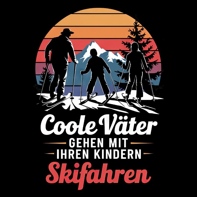 Vater Kinder Skifahren, Junge, Mädchen