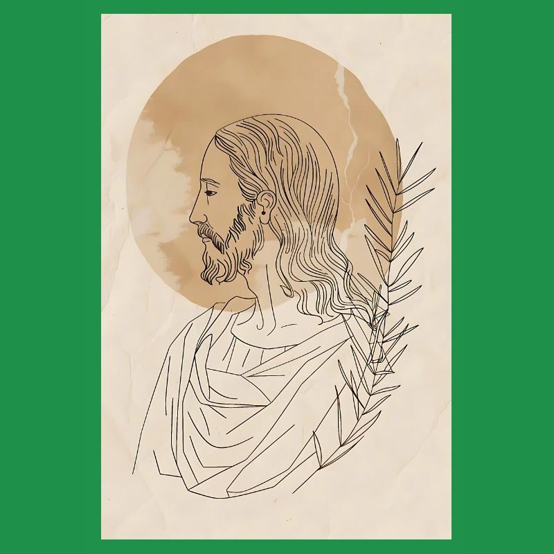 Impression d’art Jésus Lignes Simples, Moderne
