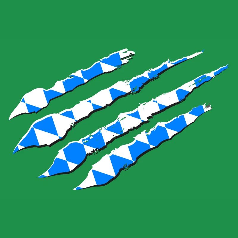 Bavaria flag scratch crack track claws Munich BY