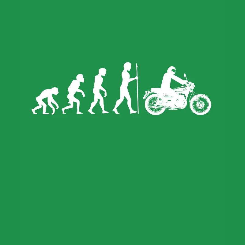 Evolution Affe Mensch Motorrad Biker Geschenk Idee