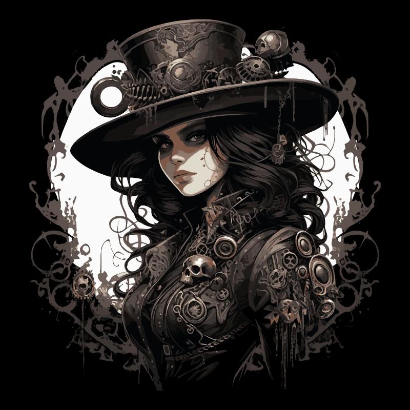 Emo Cowboy Steampunk Mädchen