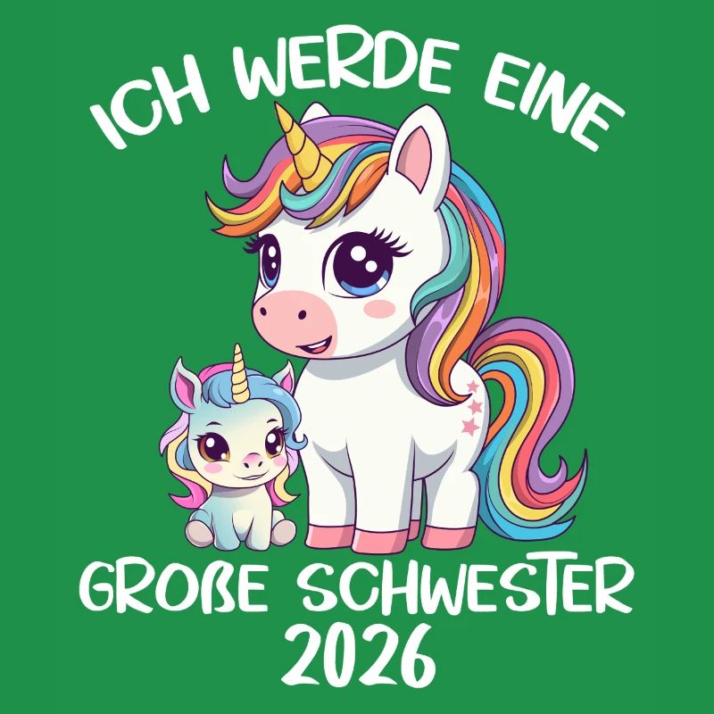 Ich werde große Schwester 2026 Einhörner Einhorn