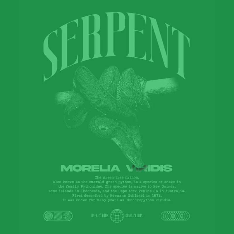 Grüner Baum Python Modern Reptile Keeper Streetwear