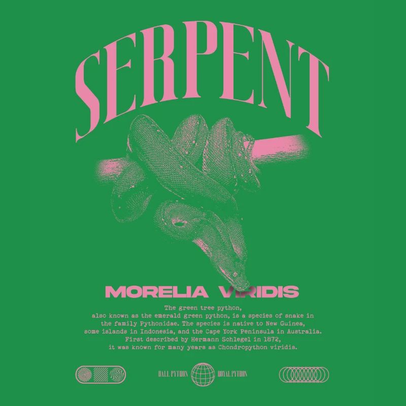 Grüner Baum Python Modern Reptile Keeper Streetwear