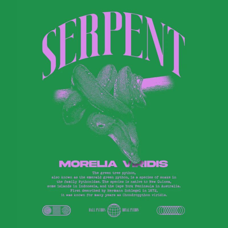 Grüner Baum Python Modern Reptile Keeper Streetwear
