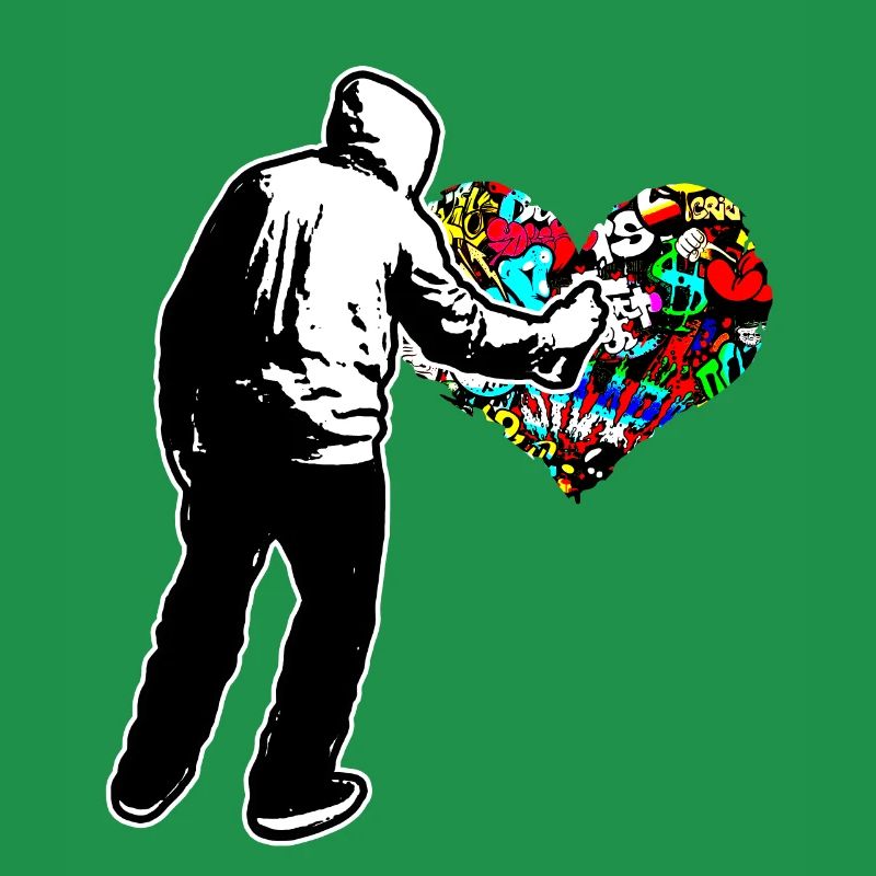 Graffiti Heart Doodle Draw Paint Write Wall Gift