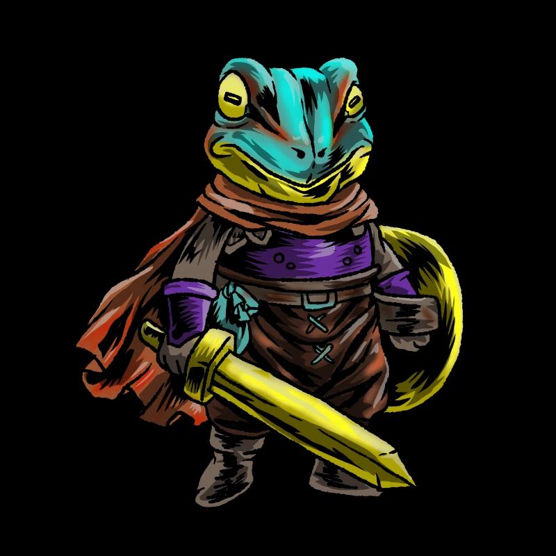 Knight Frog Shield Warrior Sword Cavalier Gift