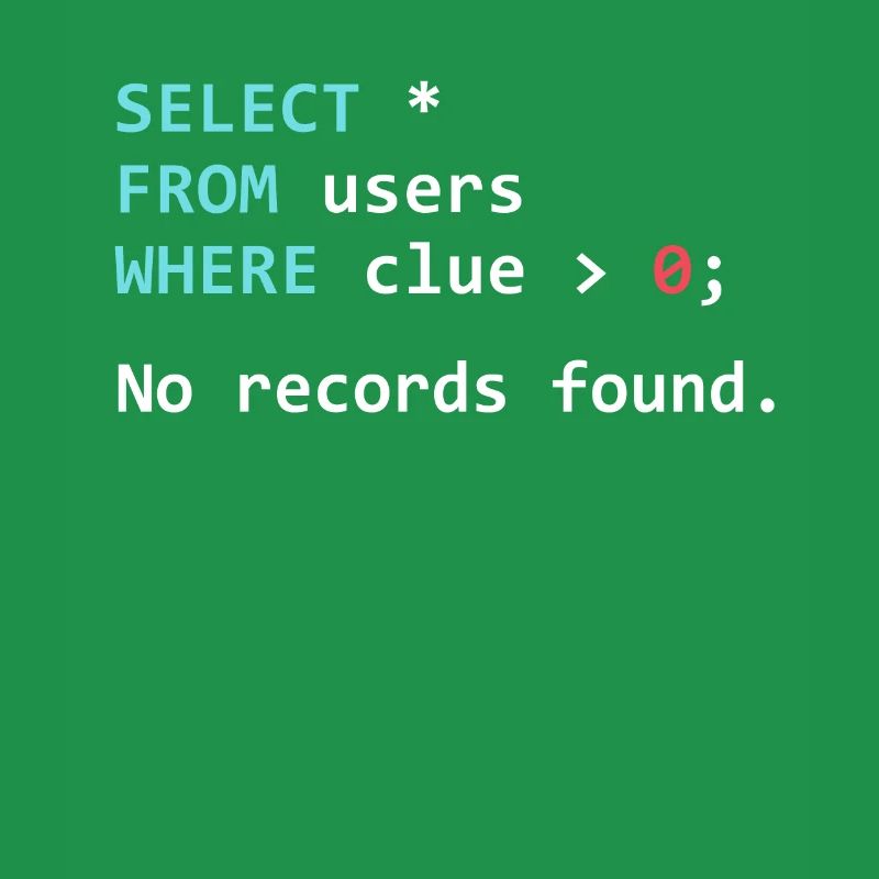 Lustiges Programmer Geschenk SQL Query