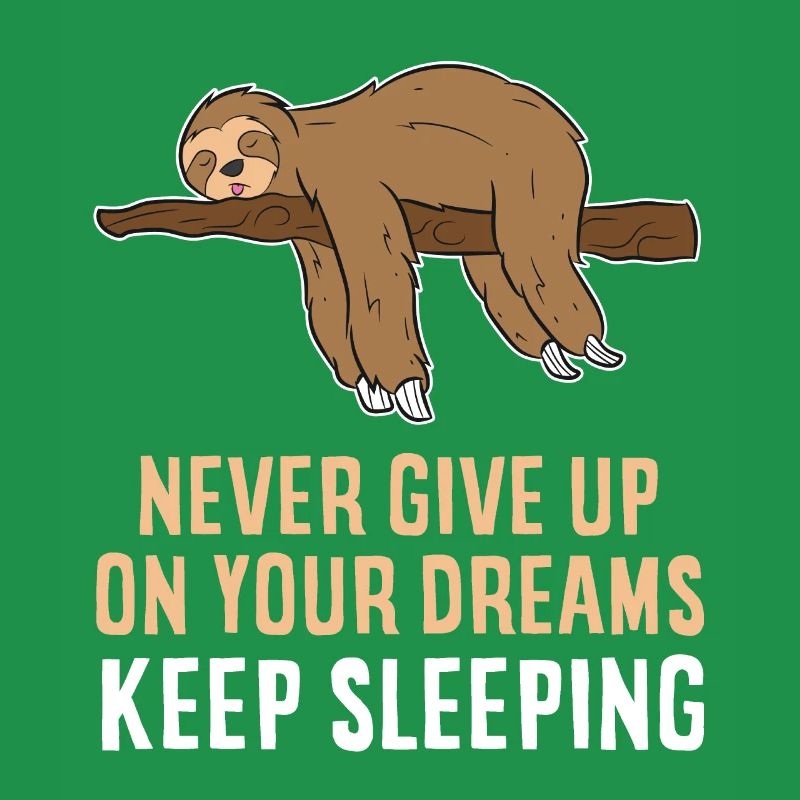 Never Give Up Your Dreams Keep Sleeping Sloth