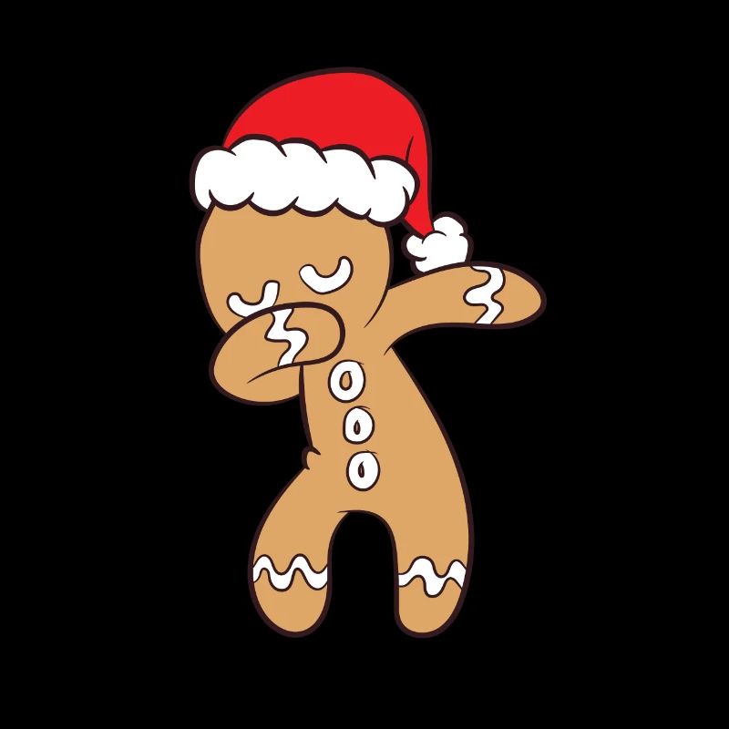 Lebkuchen mit Weihnachtsmütze Dabbender Lebkuchen