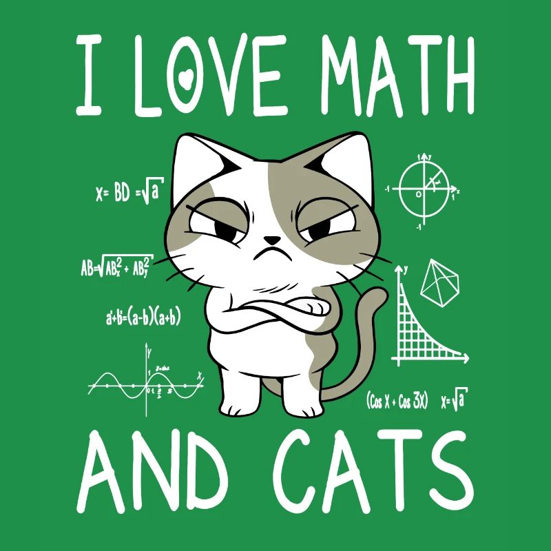 I Love Math And Cats - Math Teacher Gift