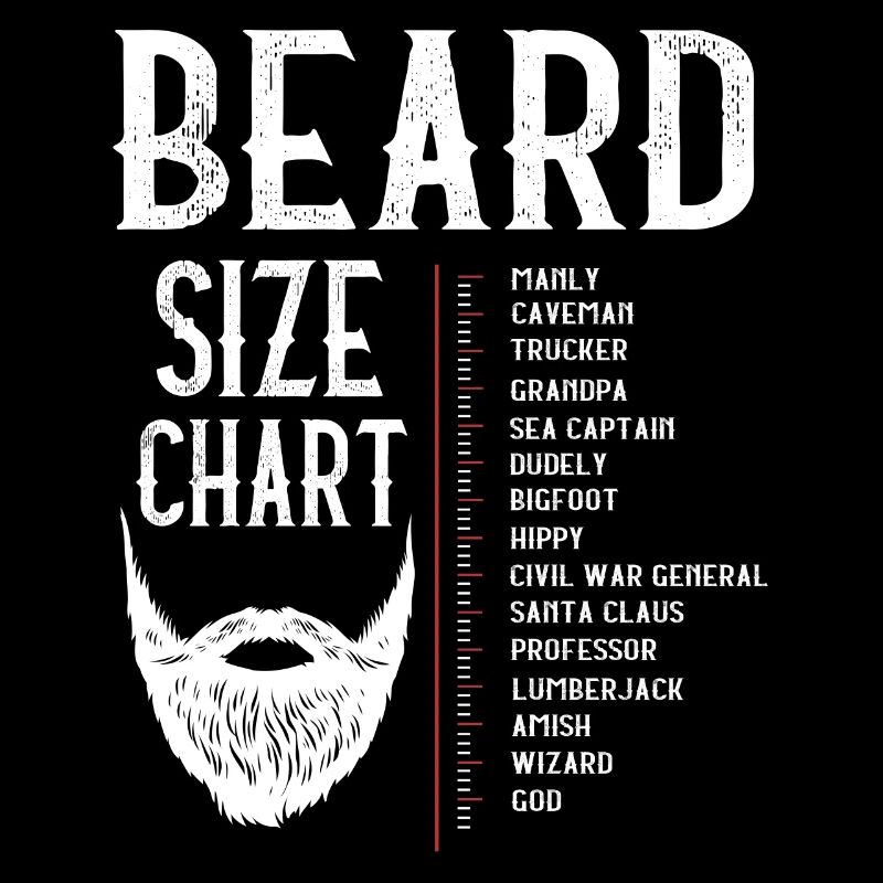 Tableau des tailles de barbe, barbe, longueur de la barbe