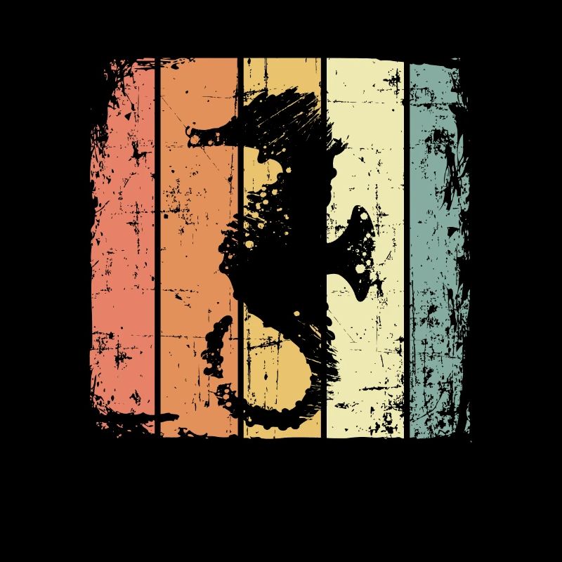 Seepferdchen retro Tauchen Schwimmen