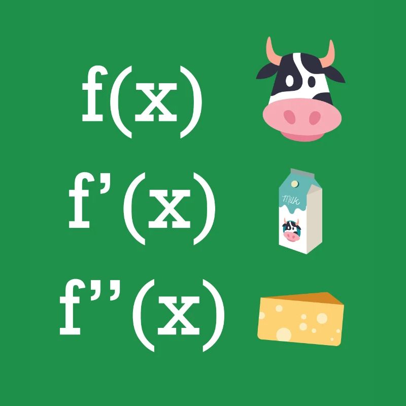 Facture infinitésimale vache fromage lait prof de maths