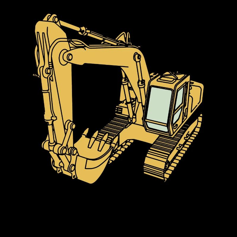 Loading Bucket Silhouette Excavator Gift