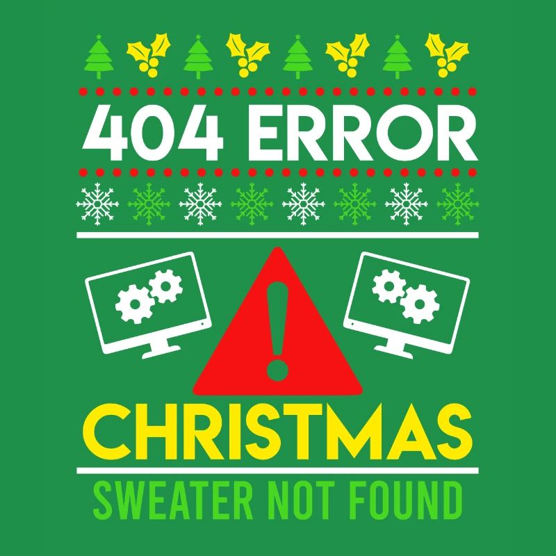 404 Error Ugly Chritsmas Coder Programmer Code