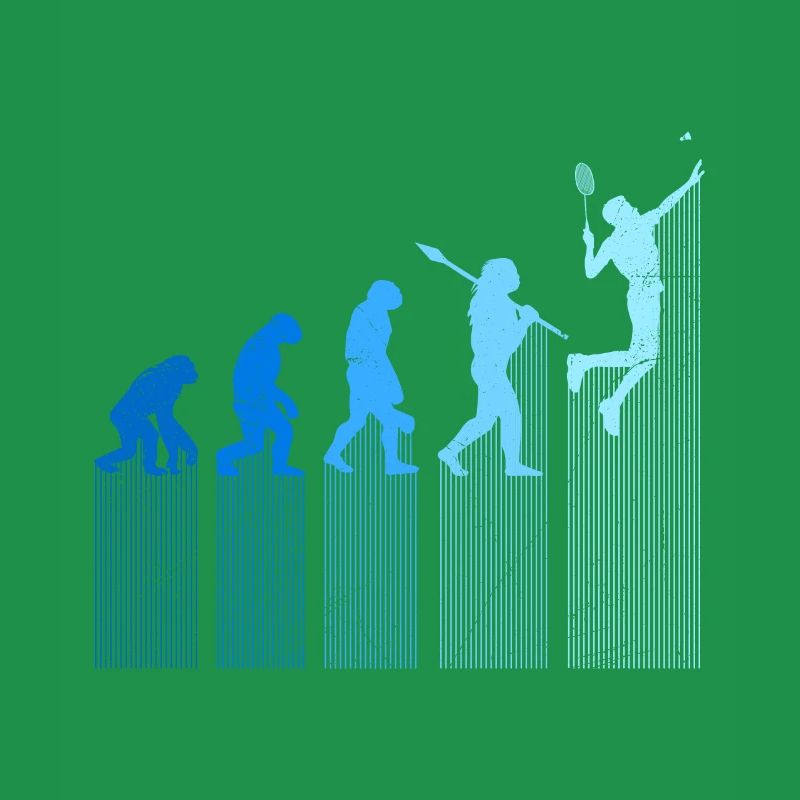Badmintonspieler Evolution Affe Mensch Entwicklung