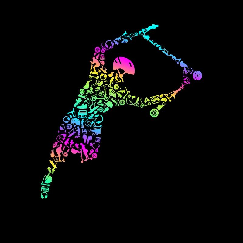 Scooter Retro Calligram Trick Scooting Scoot Lover