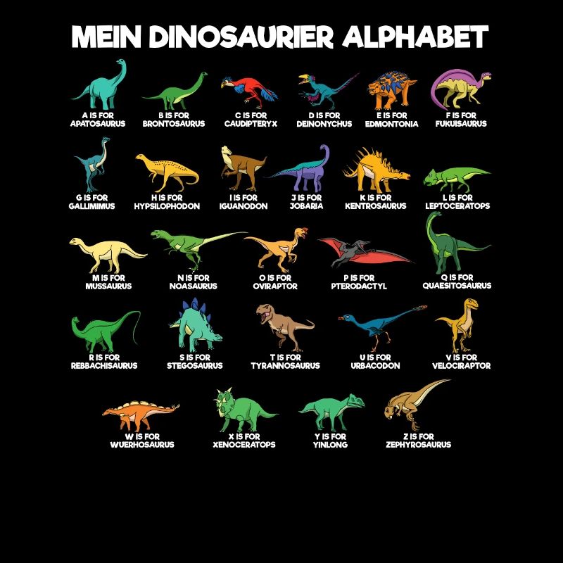 Dinosaurier Alphabet A-Z Dino ABC T-Rex