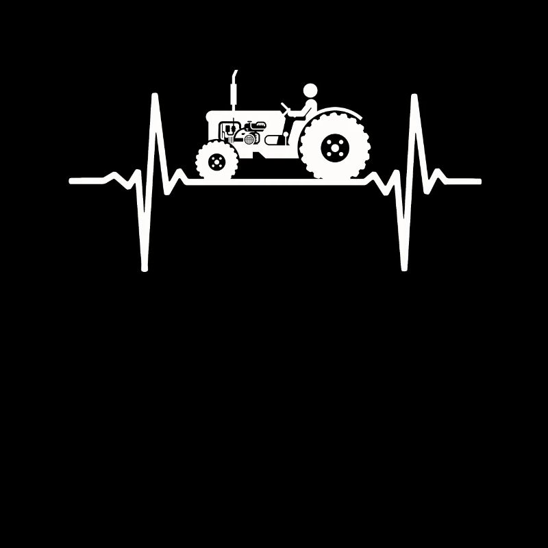Heartbeat Tractor Tractor Farmer ECG Pulse