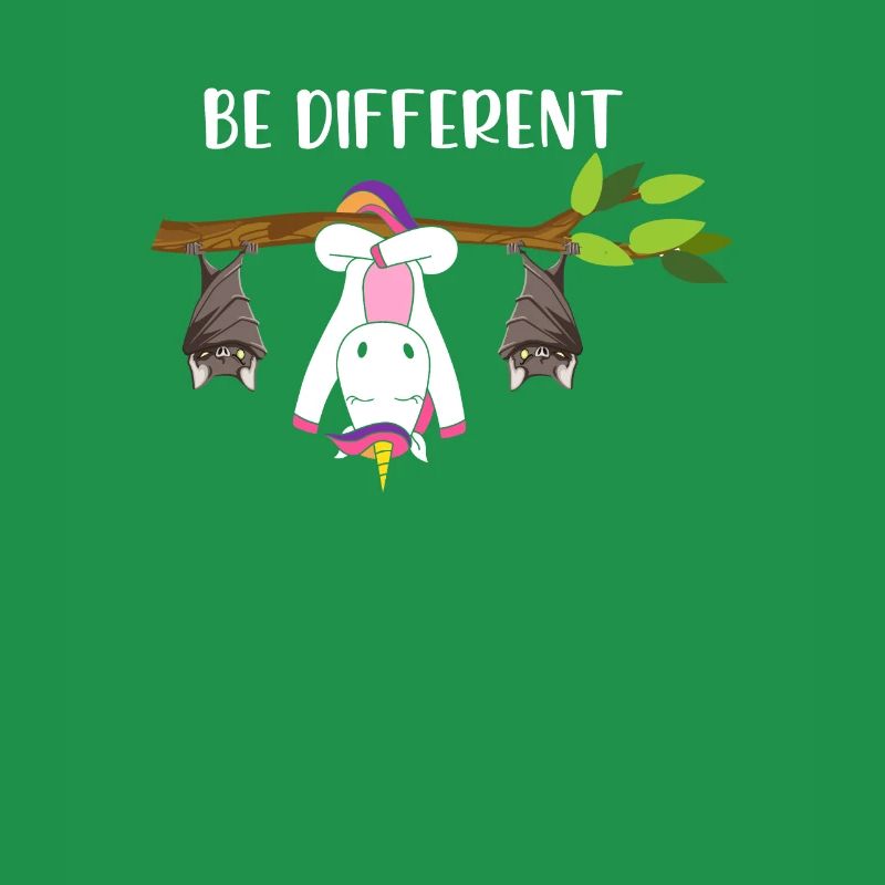 Be Different Einhorn mit Fledermäusen
