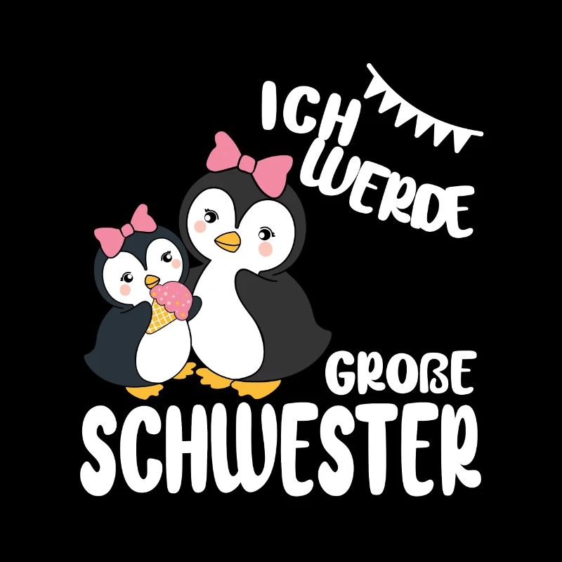Große Schwester Pinguin Geschwister Mädchen