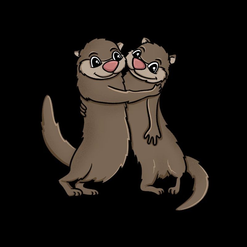 Otters Hugging
